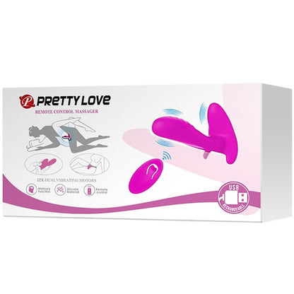 Pretty Love Masajeador Y Vibrador Morado – Diseño Ergonómico Con 12 Modos De Vibración Y Control Remoto