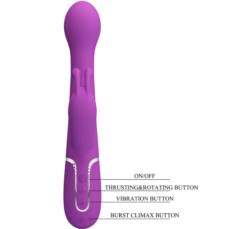 Pretty Love Dejon Vibrador Rabbit Multifunción Morado – Diseño Ergonómico Con Tres Funciones Para Placer Versátil