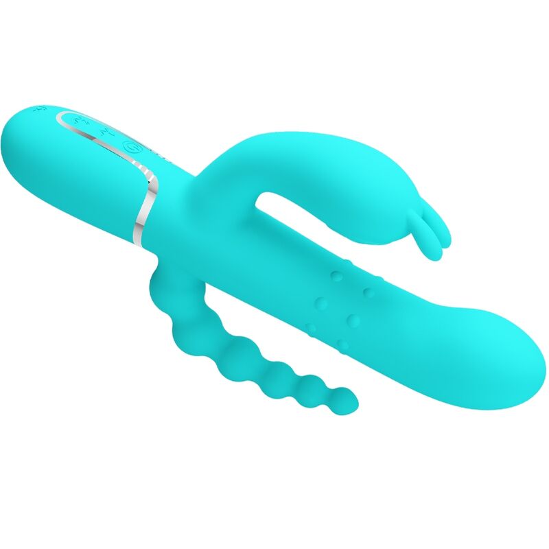 Pretty Love Cammy Triple Vibrador Rabbit 4 En 1 Azul – Juguete Ergonómico Con Tecnología Avanzada