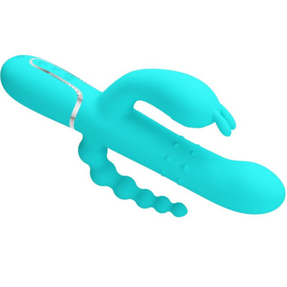 Pretty Love Cammy Triple Vibrador Rabbit 4 En 1 Azul – Juguete Ergonómico Con Tecnología Avanzada