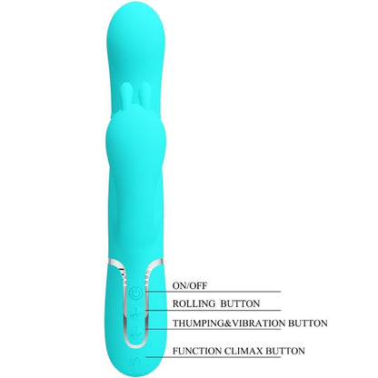 Pretty Love Cammy Triple Vibrador Rabbit 4 En 1 Azul – Juguete Ergonómico Con Tecnología Avanzada