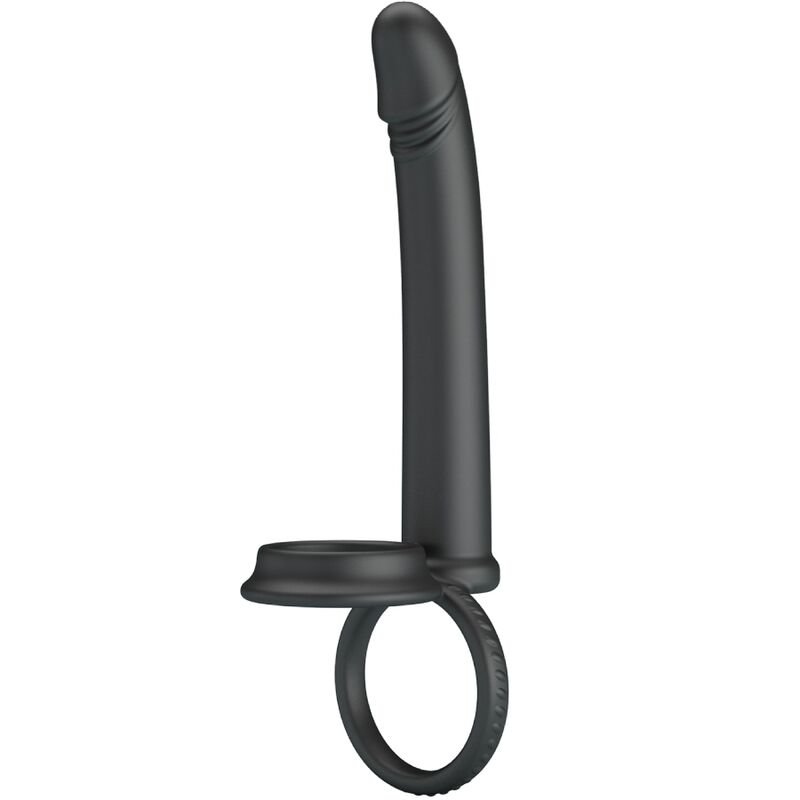 PRETTY LOVE - MOSES DOUBLE COCK RING FOR DONLE PENETRATION BLACK