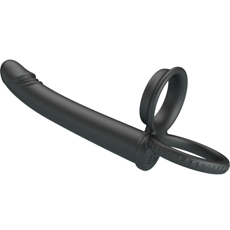 PRETTY LOVE - MOSES DOUBLE COCK RING FOR DONLE PENETRATION BLACK