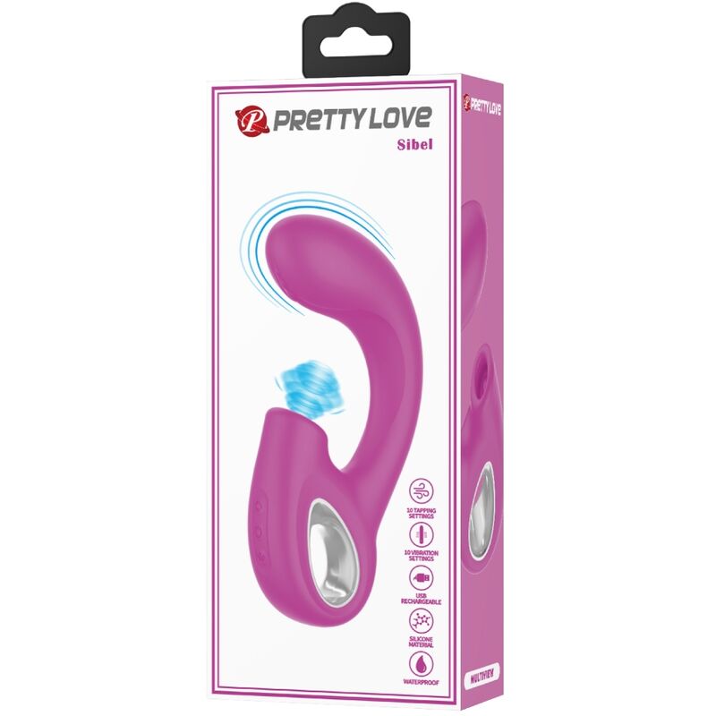 PRETTY LOVE - SIBEL VIBRADOR PUNTO G + ESTIMULADOR CLÍTORIS 10 VIBRACIONES MORADO