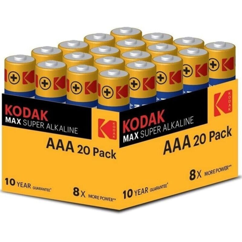 Comprar KODAK Pila Alcalina AAA LR03 Pack 20 – Energía Duradera Para Tus Dispositivos Electrónicos-Noxtic