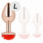 Comprar KINK Plug Anal Metálico Oro Rosa – Diseño Elegante Con Adorno de Rosa Roja Para Placer Refinado-Noxtic