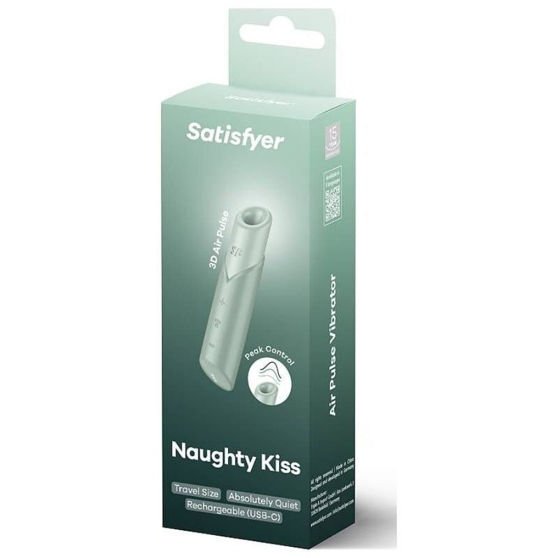 Satisfyer Naughty Kiss Aqua Green – Stimolatore compatto con elegante design da viaggio