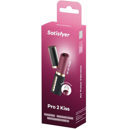 Satisfyer Pro 2 Kiss Granate Negro – Estimulador Discreto Con Diseño Elegante Para Viajes