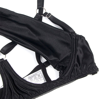 Comprar SUBBLIME Set Sujetador Con Lazo Negro Ajustable L XL – Lencería Elegante Para Resaltar La Feminidad-Noxtic