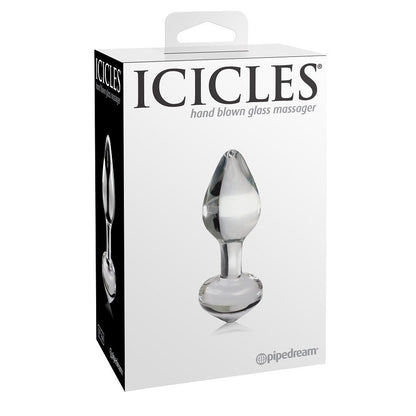 ICICLES N 44 Plug Transparente – Tapón De Vidrio De Lujo Con Diseño Curvado Para Placer Sensorial