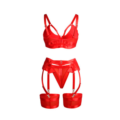 SUBBLIME Set Sujetador Con Ligüero Rojo L XL – Conjunto De Lencería Con Diseño Sofisticado Para Estilo Único