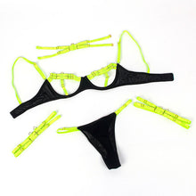 Comprar SUBBLIME Conjunto Sujetador Con Collar Verde Fluorescente – Lencería Sexy Con Diseño Moderno Para Mayor Comodidad-Noxtic