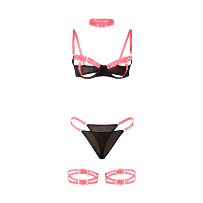 Comprar SUBBLIME Conjunto Lencería Rosa Fluorescente L/XL – Diseño Atractivo Con Detalles Elegantes-Noxtic