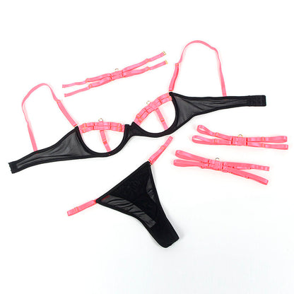 SUBBLIME Completo Intimo Rosa Fluorescente L/XL – Design Accattivante con Dettagli Eleganti