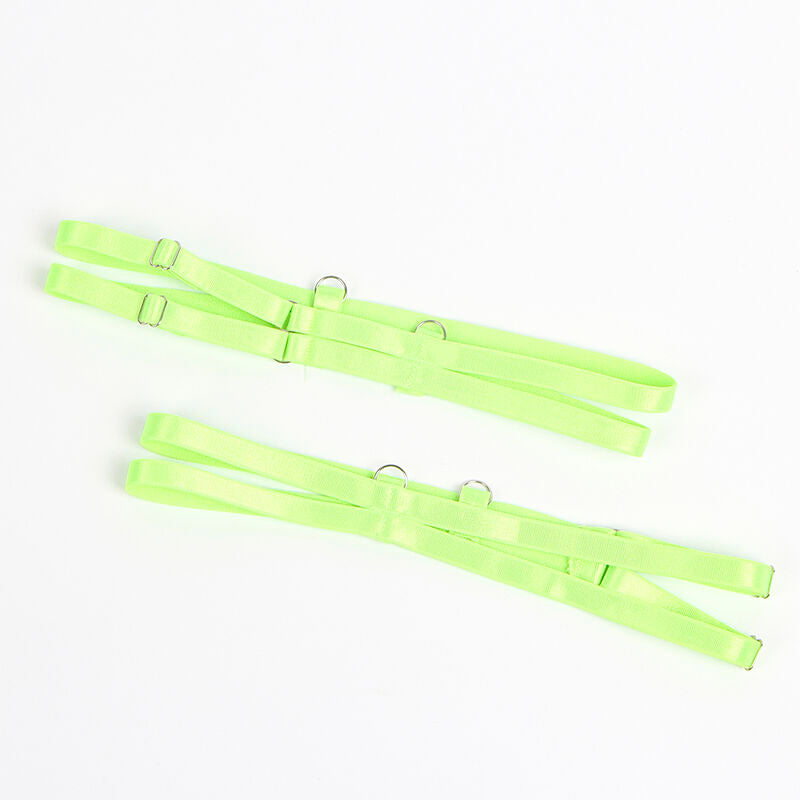 SUBBLIME - 955311 LACE BRA AND GARTER BELTS SET GREEN AND BLUE S/M