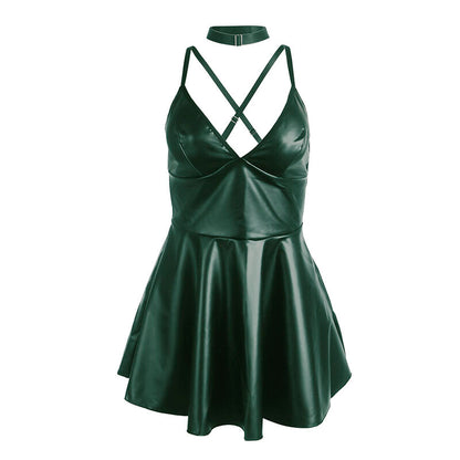 Comprar SUBBLIME Vestido Con Tirantes De Cuero Verde L/XL – Elegancia Y Comodidad Para Ocasiones Especiales-Noxtic