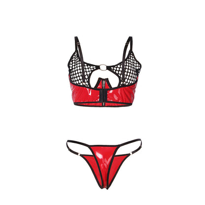 Comprar SUBBLIME Conjunto Sujetador de Malla de Charol Rojo L/XL – Diseño Moderno y Sensual Para Mujeres-Noxtic