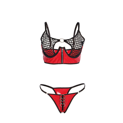 Comprar SUBBLIME Conjunto Sujetador de Malla de Charol Rojo L/XL – Diseño Moderno y Sensual Para Mujeres-Noxtic