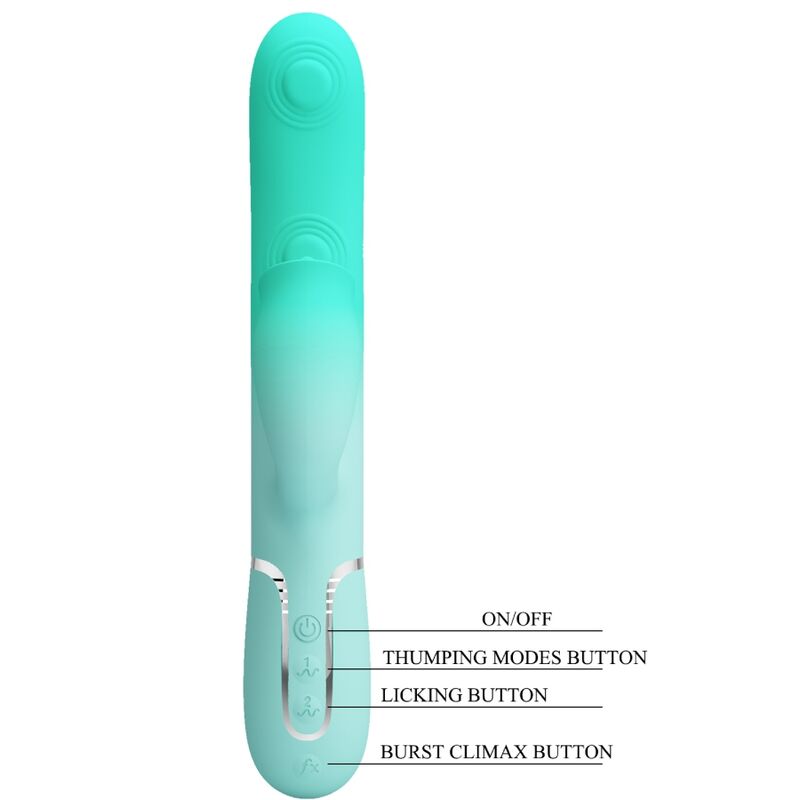 Comprar Pretty Love Gigi Vibrador Rabbit Multifunción Verde Agua – Diseño Elegante Con Funcionalidad Versátil-Noxtic