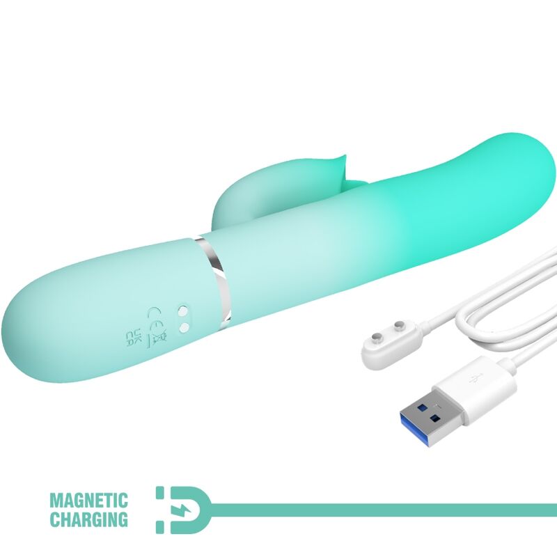 Comprar Pretty Love Gigi Vibrador Rabbit Multifunción Verde Agua – Diseño Elegante Con Funcionalidad Versátil-Noxtic