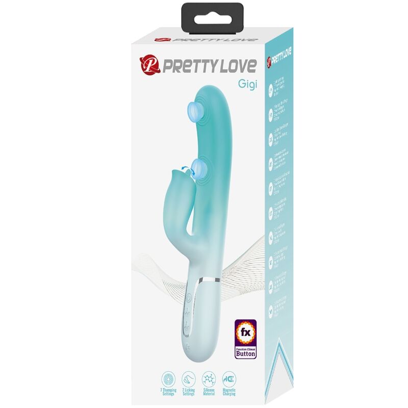 Comprar Pretty Love Gigi Vibrador Rabbit Multifunción Verde Agua – Diseño Elegante Con Funcionalidad Versátil-Noxtic