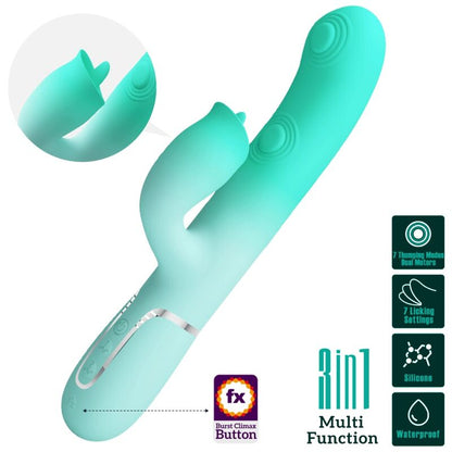 Comprar Pretty Love Gigi Vibrador Rabbit Multifunción Verde Agua – Diseño Elegante Con Funcionalidad Versátil-Noxtic