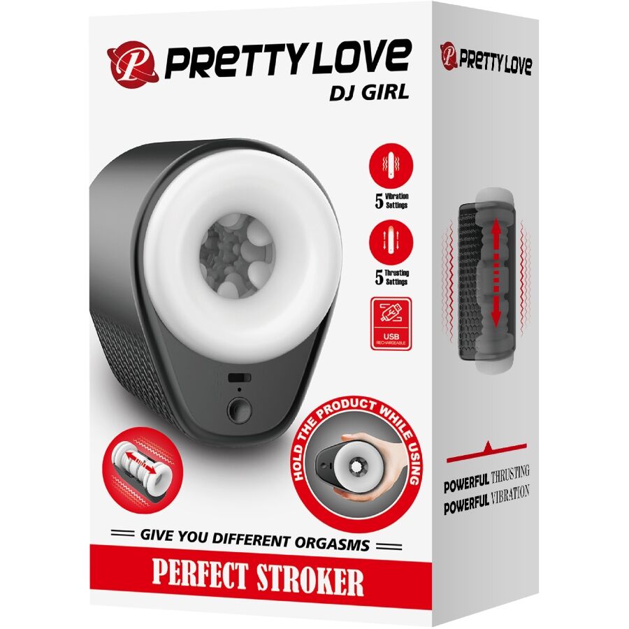 PRETTY LOVE - DJ GIRL MALE MASTURBATOR WITH VIBRATION 5 SETTINGS BLACK