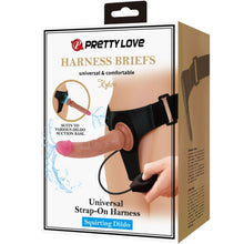 PRETTY LOVE - KYTON HARNESS UNIVERSAL BRIEFS WITH SQUIRTING DILDO 19 CM MULATO