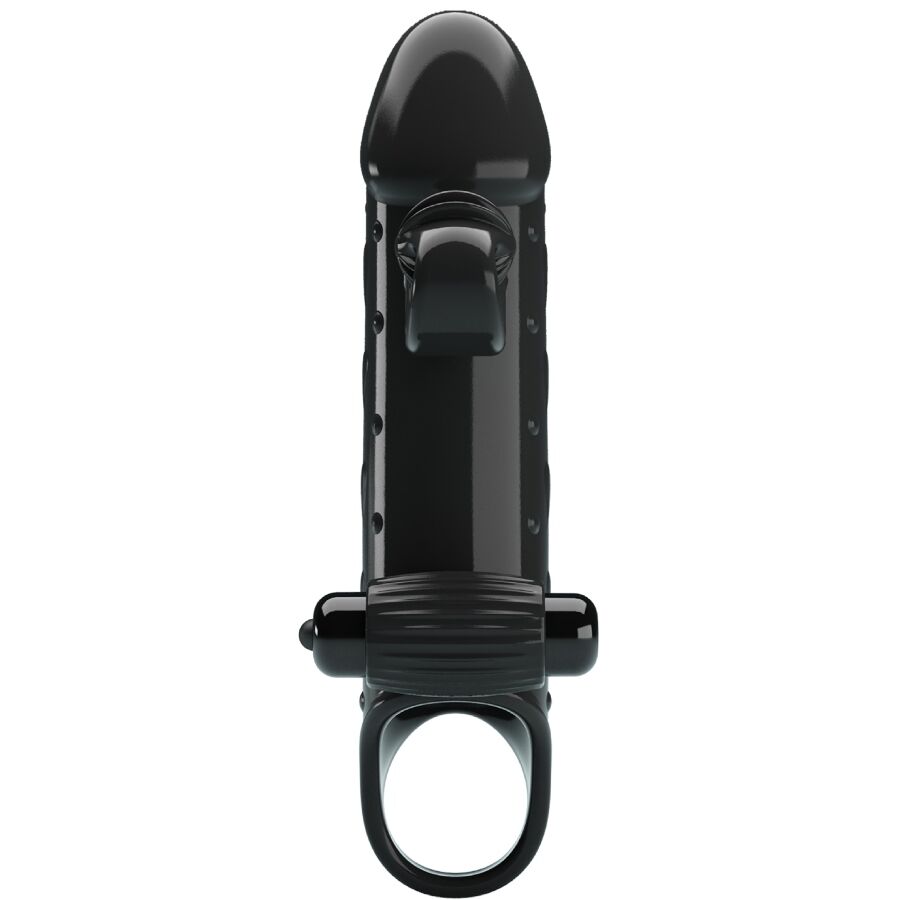 ROMANCE Funda Para Pene Con Vibración Negra – Estimulador Ergonómico Para Placer Personalizado