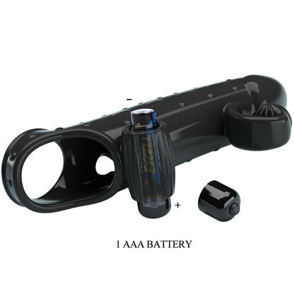 ROMANCE Funda Para Pene Con Vibración Negra – Estimulador Ergonómico Para Placer Personalizado