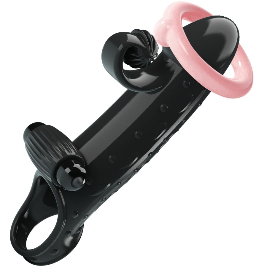 ROMANCE Funda Para Pene Con Vibración Negra – Estimulador Ergonómico Para Placer Personalizado