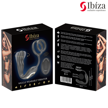 IBIZA - WIGGLE PLUG ANAL ROTADOR CONTROL REMOTO CON VIBRO-PERINEO Y ANILLAS POTENCIADORAS DE PENE