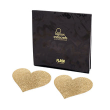 Comprar BIJOUX Indiscrets Pezoneras Flash Corazón Dorado – Decoraciones Reutilizables Con Brillos Deslumbrantes-Noxtic