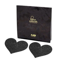 Comprar Bijoux Indiscrets Pezoneras Flash Corazón Negro – Decoraciones Reutilizables Para Estilo y Seducción-Noxtic