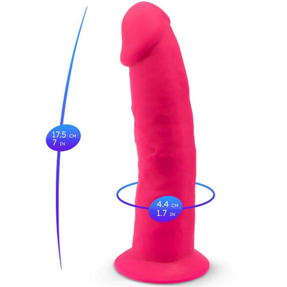 SILEXD - MODEL 2 REALISTIC PENIS PREMIUM SILICONE SILEXPAN FUCHSIA 19 CM