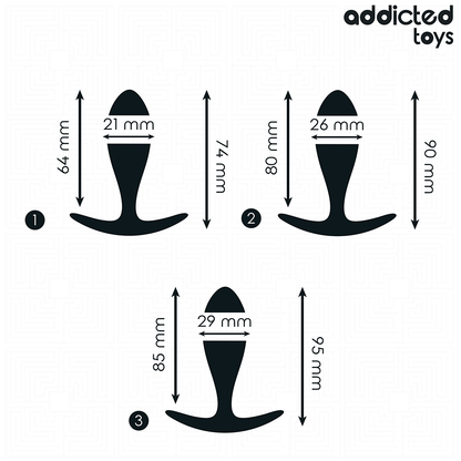 ADDICTED TOYS - SET DE 3 PLUG ANAL SILICONA MODELO 2