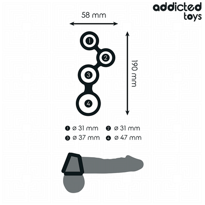 ADDICTED TOYS - ANILLO PARA EL PENE CON DIVISORES PARA TESTÍCULOS