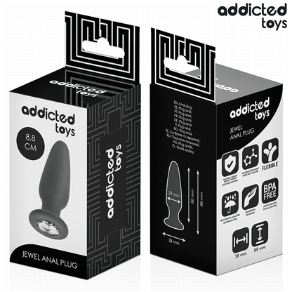 ADDICTED TOYS - PLUG ANAL CON JOYA SILICONA TALLA S 8,8 CM