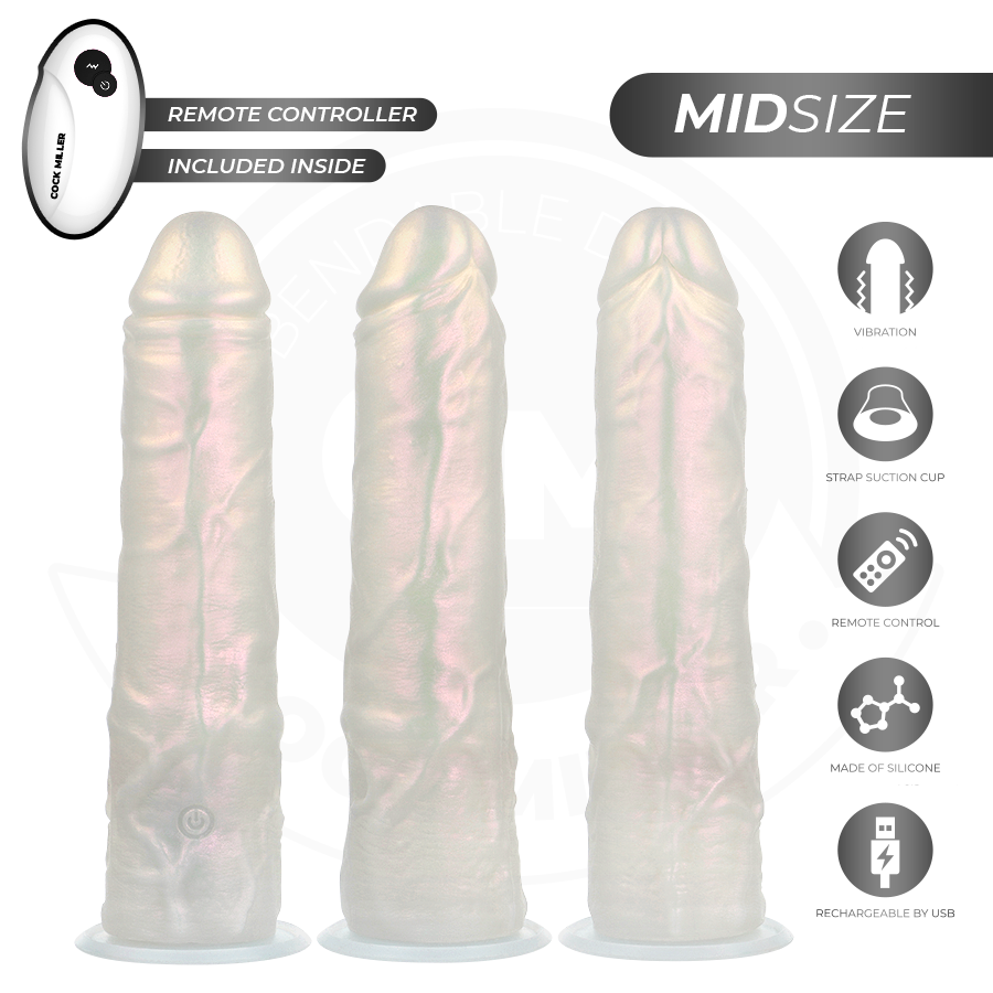 COCK MILLER - DILDO SILICONA 20,5 CM , LUCES Y VIBRACIÓN CON CONTROL REMOTO