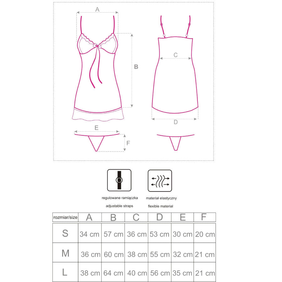 LIVCO CORSETTI FASHION - LUISE 1710 BABYDOLL + TANGA NEGRO S