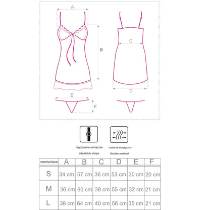 LIVCO CORSETTI FASHION - LUISE 1710 BABYDOLL + TANGA NEGRO S