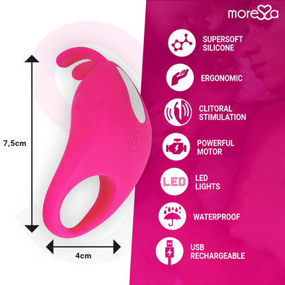 MORESSE Brad Premium Silicone Rosa – Juguete Recargable Con Diseño Innovador Para Placer Compartido