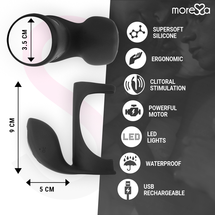 MORESSA - BRANDON POWERFUL VIBRATING RING WITH MALE THICKENING SLEEVE