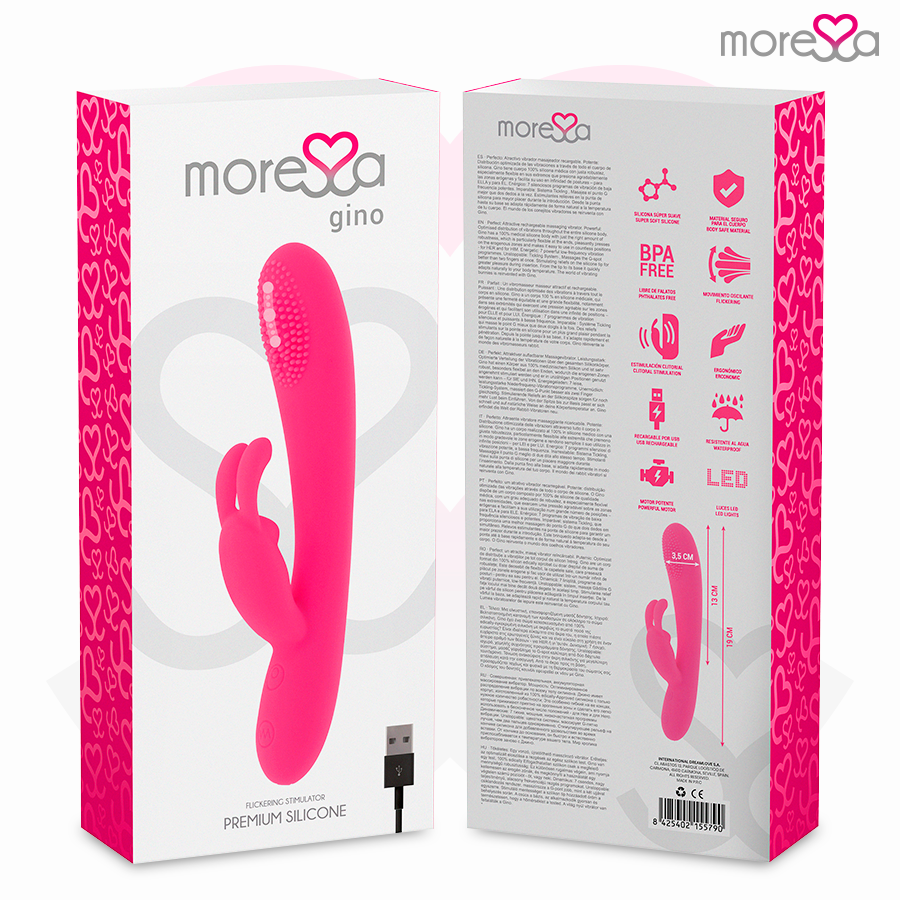 MORESSE Gino Masajeador Recargable – Vibrador De Silicona Médica Con Distribución Optimizada De Vibraciones