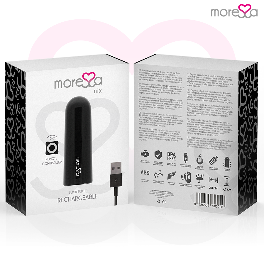 MORESSA - NIX POWERFUL MULTI-GAME VIBRATOR WITH BLACK REMOTE CONTROL
