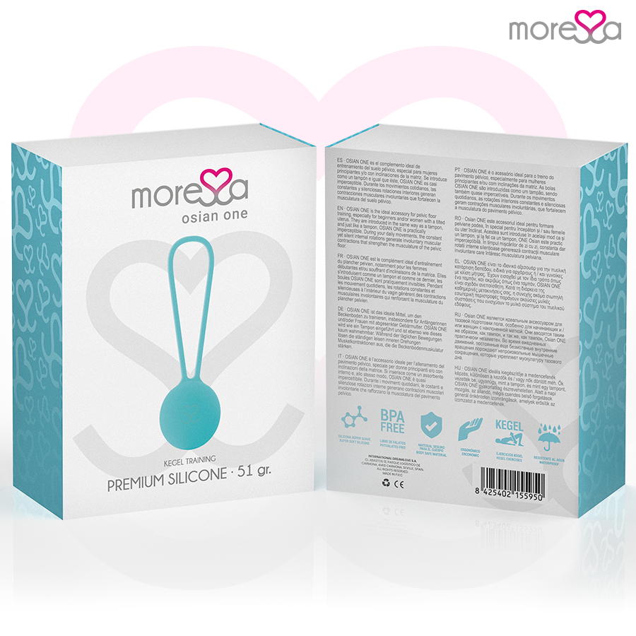 MORESSA - OSIAN ONE PELVIC FLOOR TRAINING 51g PREMIUM SILICONE TURQUOISE