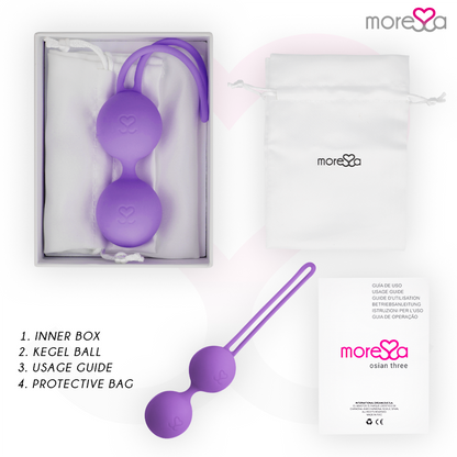 MORESSA - OSIAN THREE ENTRENAMIENTO SUELO PELVICO 85 gr PREMIUM SILICONA LILA