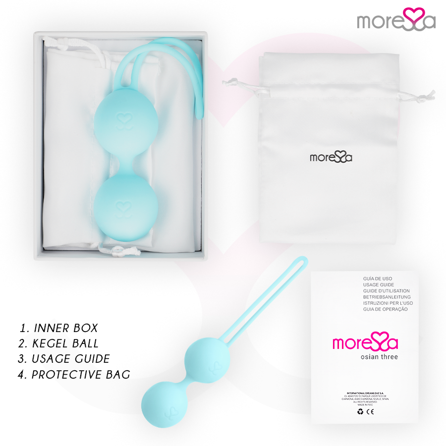 MORESSA - OSIAN THREE PELVIC FLOOR TRAINING 85 gr PREMIUM SILICONE TURQUOISE