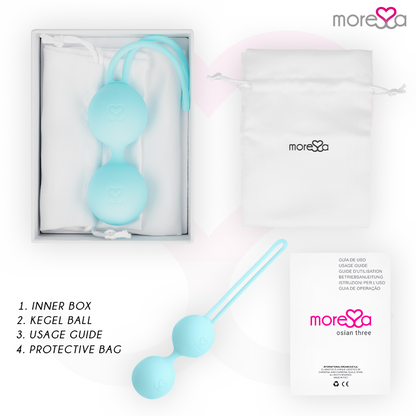 MORESSA - OSIAN THREE PELVIC FLOOR TRAINING 85 gr PREMIUM SILICONE TURQUOISE