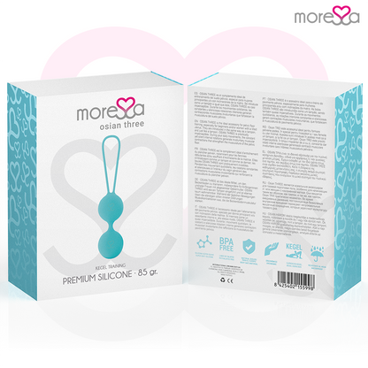 MORESSA - OSIAN THREE PELVIC FLOOR TRAINING 85 gr PREMIUM SILICONE TURQUOISE